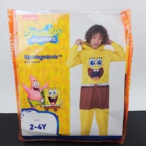 Spongebob Toddler Bodysuit With Hood Halloween Costume Size 2-4Y New